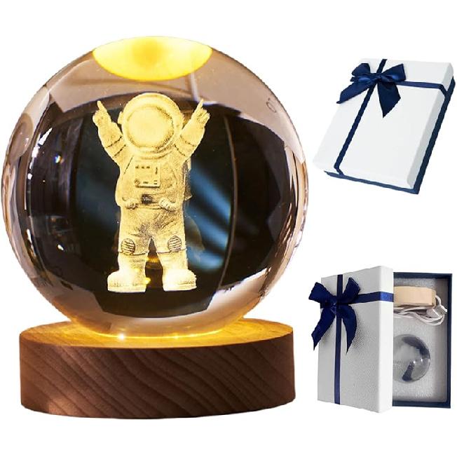Happyhaves Calming Stellar Spheres - The Galaxy, Saturn and The Moon 3D Sphere Light and Lamp