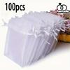 100pcs Organza Drawstring Transparent Gift Bag,Suitable for Wedding Gifts,Party Gifts,Jewelry,Candy Decorations,Wedding Gift Bag