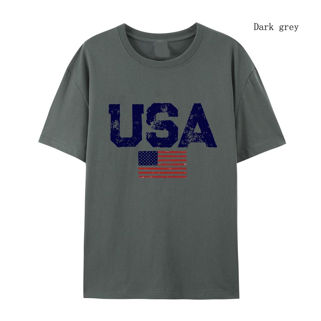 Usa Letters American Flag Stars And Stripes Mens T-shirt  Clothing Loose T-shirt Autumn Pullover Hoodies Casual T-shirt