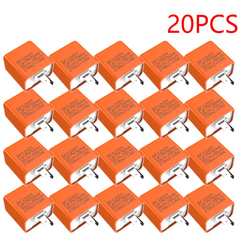 2/5/20PCS 2 Pin LED Flasher Relay 12V Adjustable Frequency Of Turn Signals Blinker Indicator Relays For Motorcycle Accessories