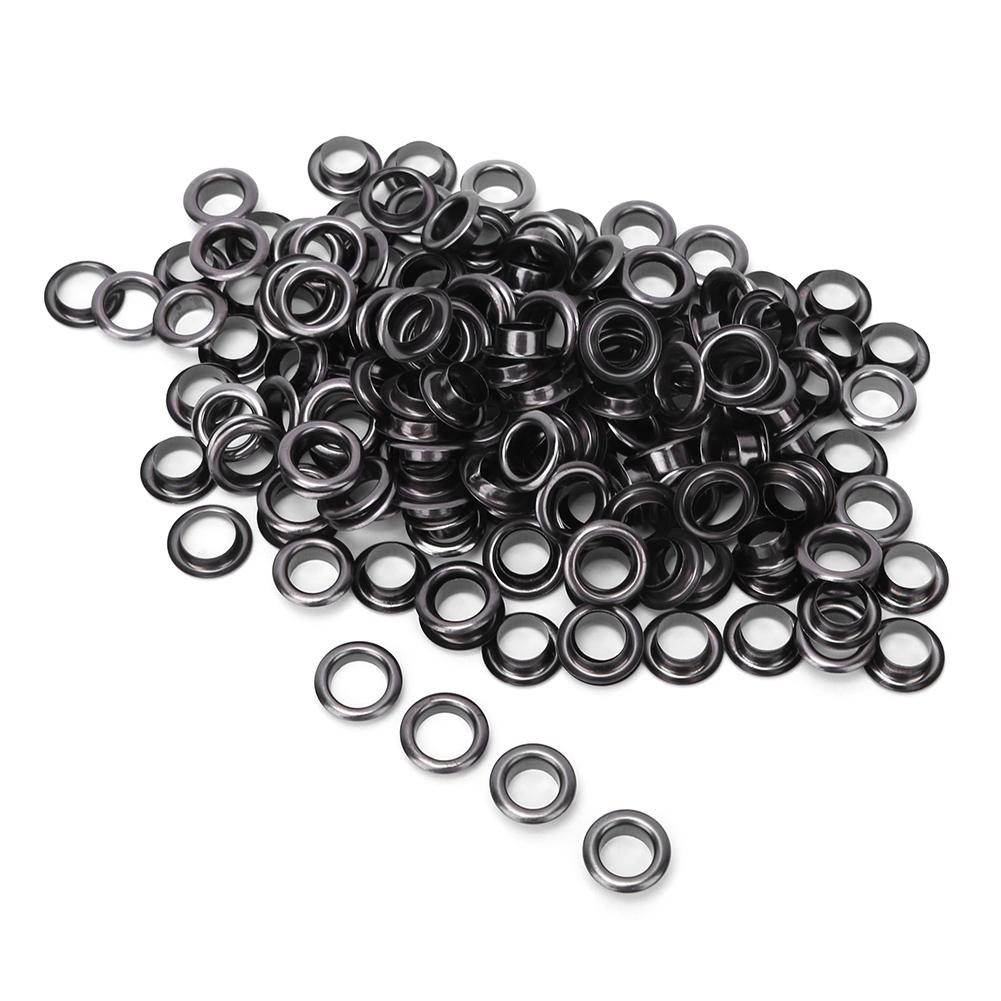 

100 Sets 8mm Grommet Kit Metal Eyelets Rivets Brass Eyelet Shoes Bag Clothes Accessories Silver Black