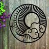 Metal Wall Art Sun Moon Stars Hooks Outdoor Garden Decor Gift