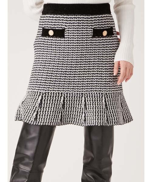 x Tweed knit skirt LWNS245092BLKF [LILYBROWN MARYQUANT]