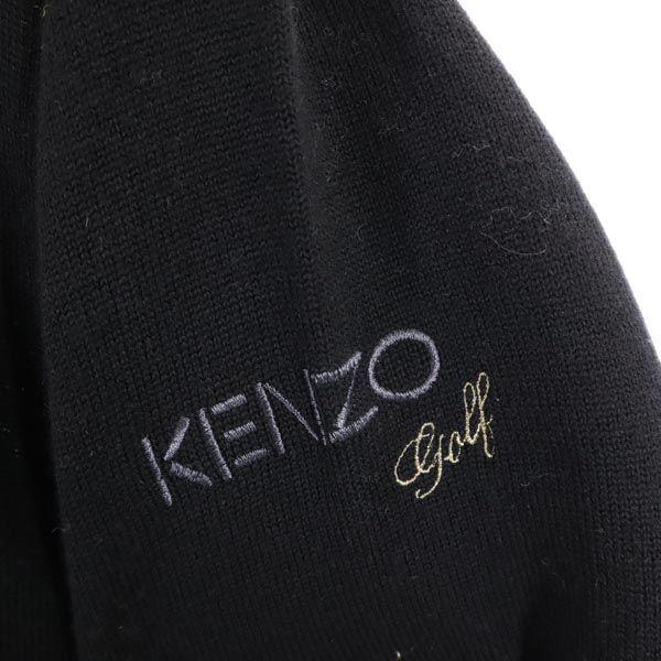 KENZO 90s Old Wool Blend golf Long sleeve sweater 2 Black series Men's Used