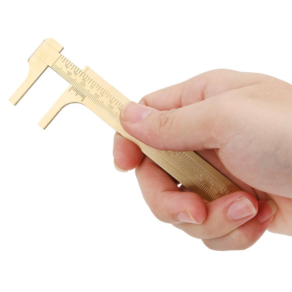 Double Scale Vernier Caliper Brass Jewelry Maker Measuring Ruler Authenticate Caliper120mm