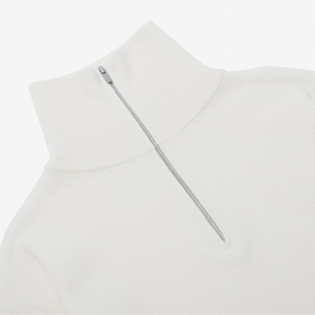 Noseupeiseu Nt7Ap51A Merino Wool Half-Zip Sweater Ivory