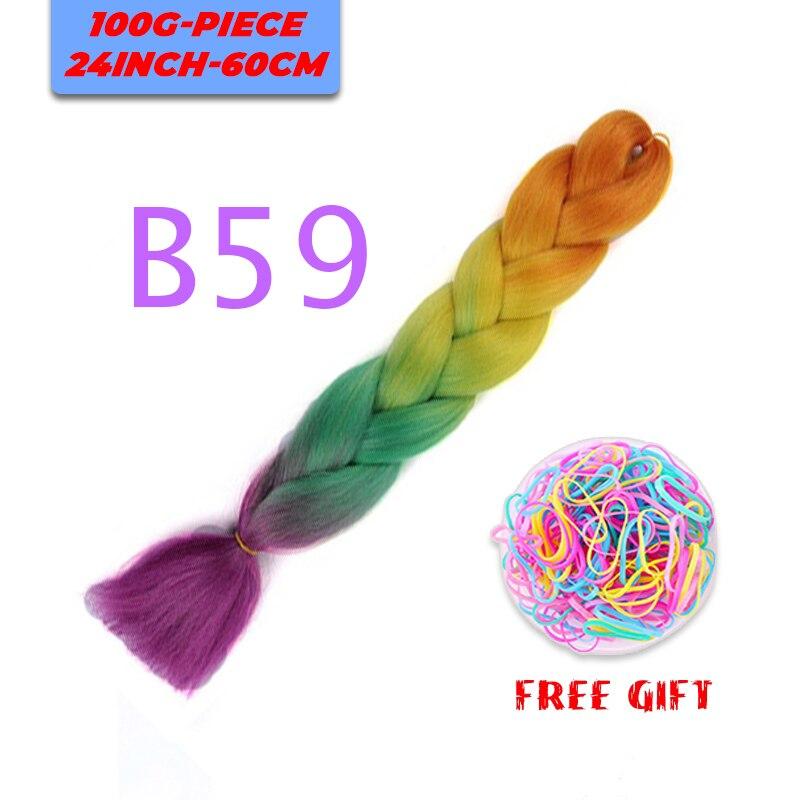 MERISIHAIR Single Ombre Color Synthetic Hair Extension Crochet Twist Jumbo Braiding Long Hair