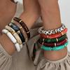 Modischer Stil Verschmierter Harz-Ellenbogen-Elastikarmband, Design-Sinn Leopardenmuster Bambusarmband Armband