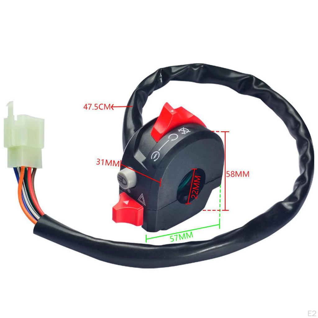 Handlebar Control Switch Start Kill Stop Spare Parts 3 Function Vehicle Flameout for