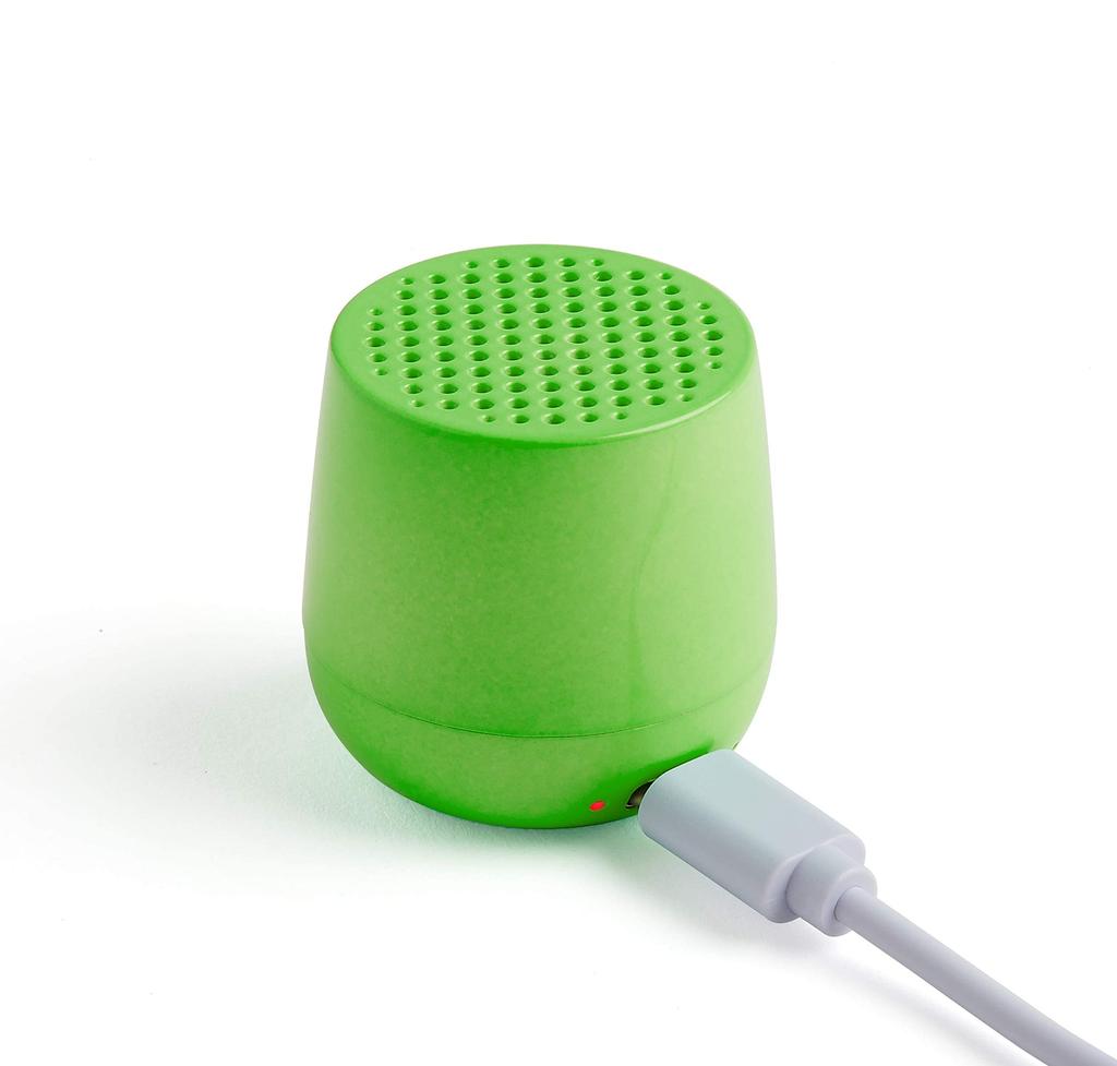 LEXON Glossy Series 3W Mini Portable Bluetooth Speaker with Wireless TWS and Selfie Fluorescent Green MINO+ Charging, USB-C Charging, Technology,