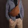 Crazy Horse Leather Men's Bag Waist Bag, Multi Functional Large Capacity Outdoor Sports Leather Phone Bag, Genuine Leather Cross Chest Bag