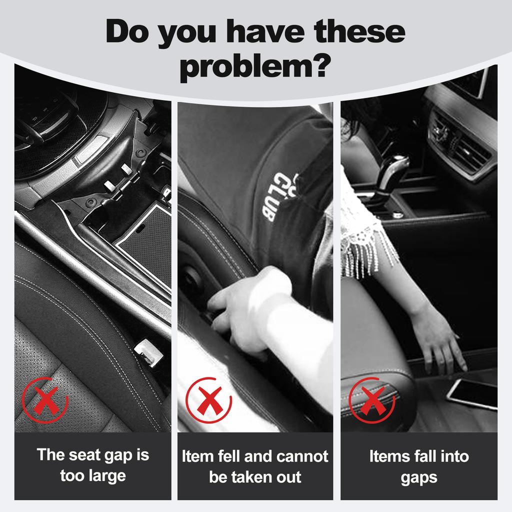 1 Pair Car Seat Gap Filler Strip Universal Seam Plug Strip Leak-Proof With 2 Slot Seat Side Organizer Car Interior Accessories