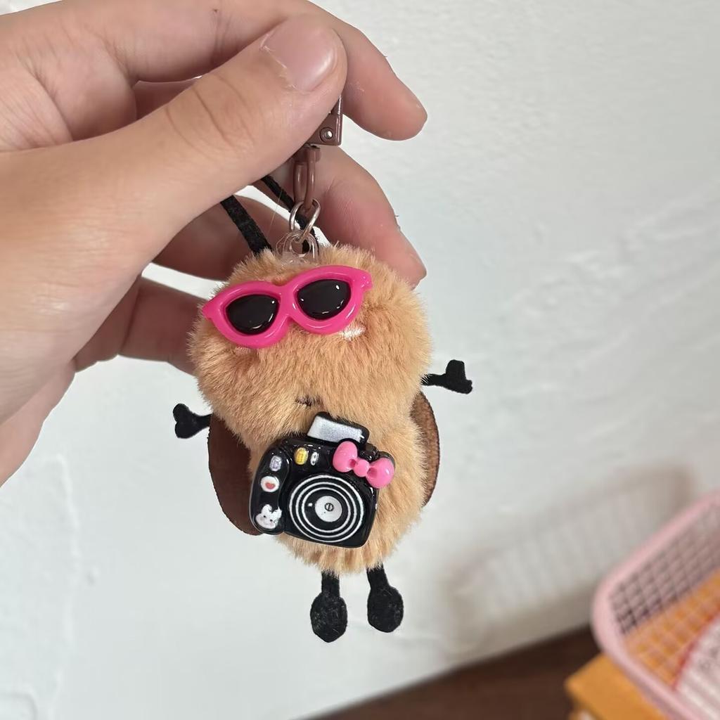 New Mini Cartoon Plush Cute Animal Cockroach Couple Backpack AccessoriesPendant Keychain Doll Girlfriend Birthday Gift