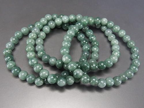 [Sekimachi] Jadeite Bracelet, Genuine Jade, Approx. 6mm, Natural Stone, Dark Color, Trivet, Amulet (Approx. 150mm (Women's Medium))