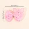 2Pcs Butterfly Hair Clips Baby Solid Ribbon Bows Barrette Sweet Diamond Flower Hairpin Children School Headwear Girls Accesories