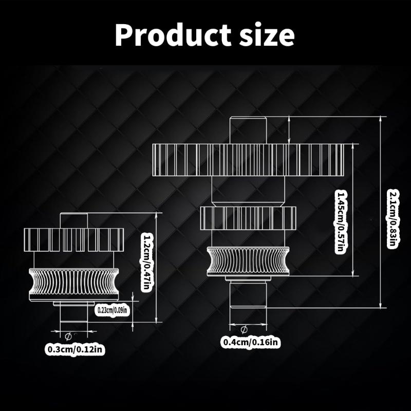 For 3D Printer Extruder Upgraded Double Gear Wear Resistance Nanometer Coated Hardened Steel For 3D Printer Parts