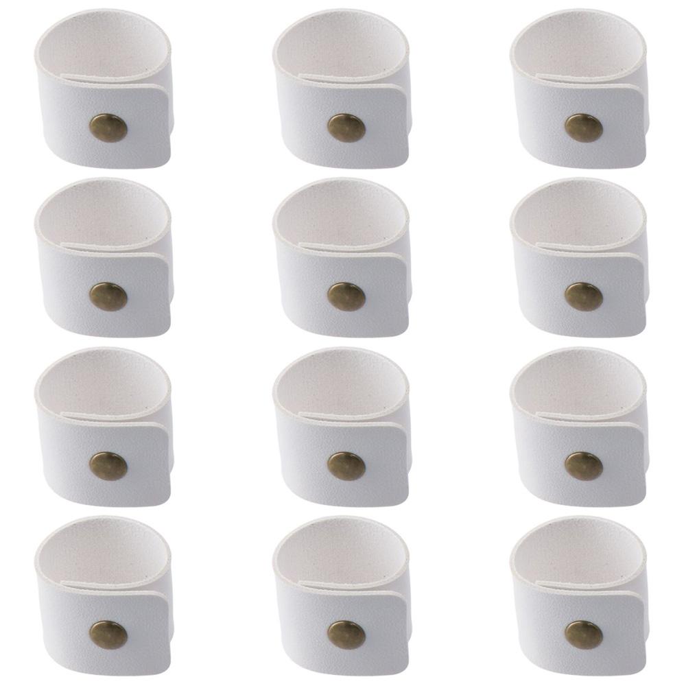 12Pcs Rustic Napkin Rings Faux Leather Napkin Ring Holders Napkin Ring Buckles Birthday Receptions