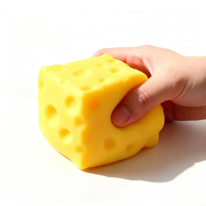 Stress Relief Cheese Toy Elastic Squeeze Toy Slow Rebound Anxiety Relief Anti-Stress Funny Toy Decompression