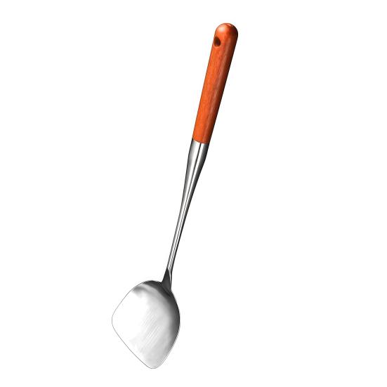 Stainless Steel Ladle Strainer Scoop with Wooden Handle Frying Skimmer Kitchen Spatula Cooking Utensil for Noodles Pasta Vegetable