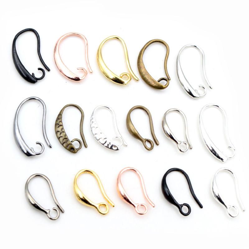20pcs 3-Styles Gold Bronze Silver Plated Brass French Earring Hooks Wire Settings Base Settings Whole Sale