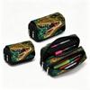 Cartoon Printed Double-Layer Flip Pencil Pouch, Portable Durable Stationery Bag for Kids Boys Girls