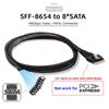 NFHK SlimSAS to SATA Target Slim SAS 8i 1 to 8 SATA RAID Drive Cable Meter Host/RAID Cable, 4.0 SFF-8654 74-Pin 7-Pin Controller/Hard 1.64 Feet/0.5