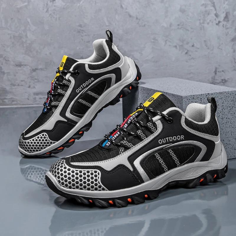 Herren Atmungsaktive Wanderschuhe Outdoor Trail Trainer Schnürschuhe Kletterschuhe Rutschfeste Trekkingsneaker Jagd Taktische Stiefel