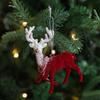 1PC luxurious velvet Christmas decoration easy to hang Christmas decoration exquisite and cute snowflake deer pendant