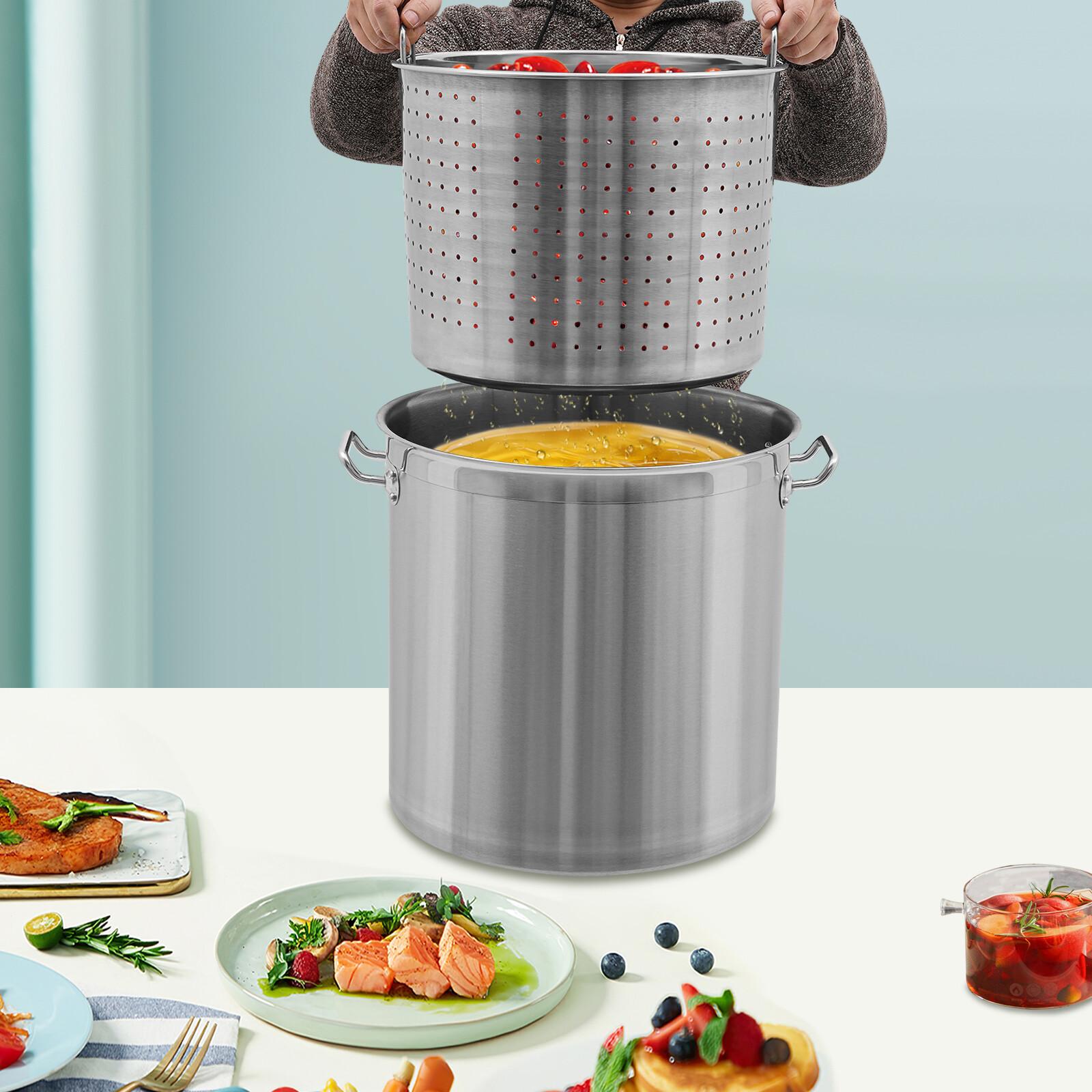 

Кастрюля из нержавеющей стали 52QT с корзиной для слива и крышкой, кастрюля для консервирования, варки, кипячения, марок 201 и 304 United States