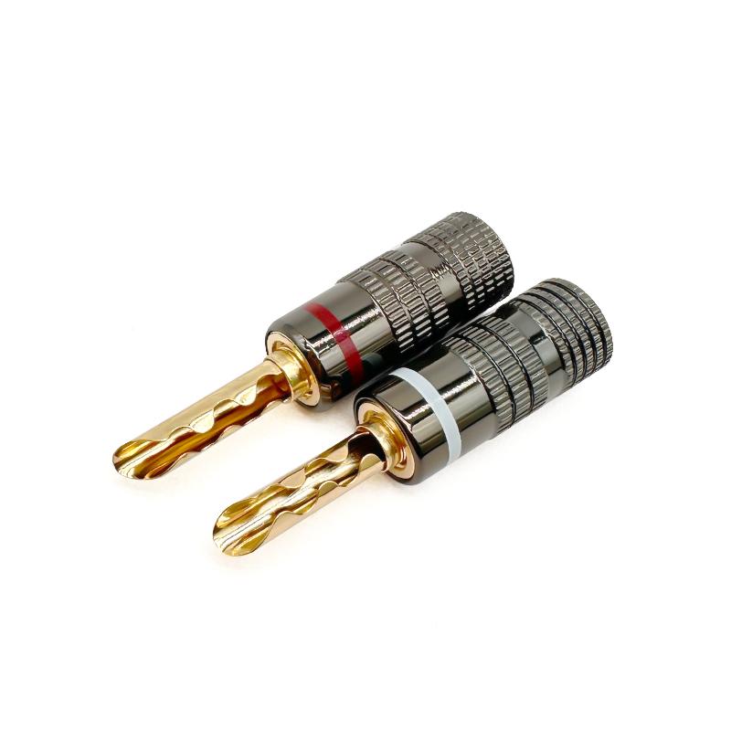 

12Pcs 90Degree Banana Plugs 24K Gold Plated Right Angle 4mm Jack Plug Video Audio Adapter Speaker Amplifier Wire Cable Connector 12pcs