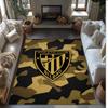 Athletic Bilbao Football Print Crystal Velvet Rug, Comfortable Water Absorbent Non Slip Indoor Floor Carpet
