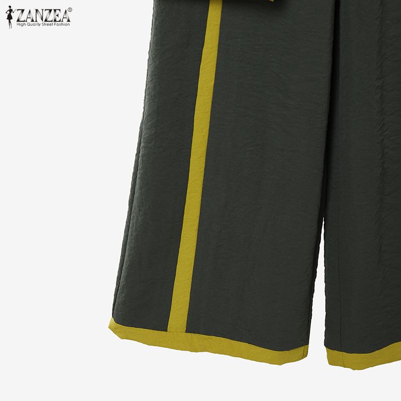 ZANZEA Women Sleeveless Vest Tops and Long Pants Casual Two Piece Suit Sets