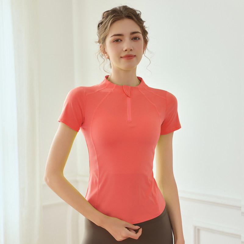 

Women s Summer 2026 Breathable Mesh Half-Zip Short Sleeve Sports Top for Running & Yoga S (80-95 jin)