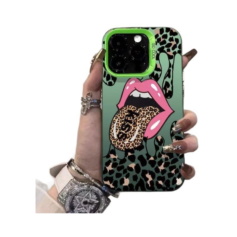 Tongue leopard print is suitable for Apple 16plus mobile phone case iPhone13ProMax new 12 trend 15 niche 11