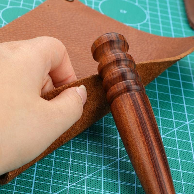 Leather Edges Burnisher Round Head with 4 Grooves Wood Edging Slicker and Tip, Leather Craft Edging Polishing Tool
