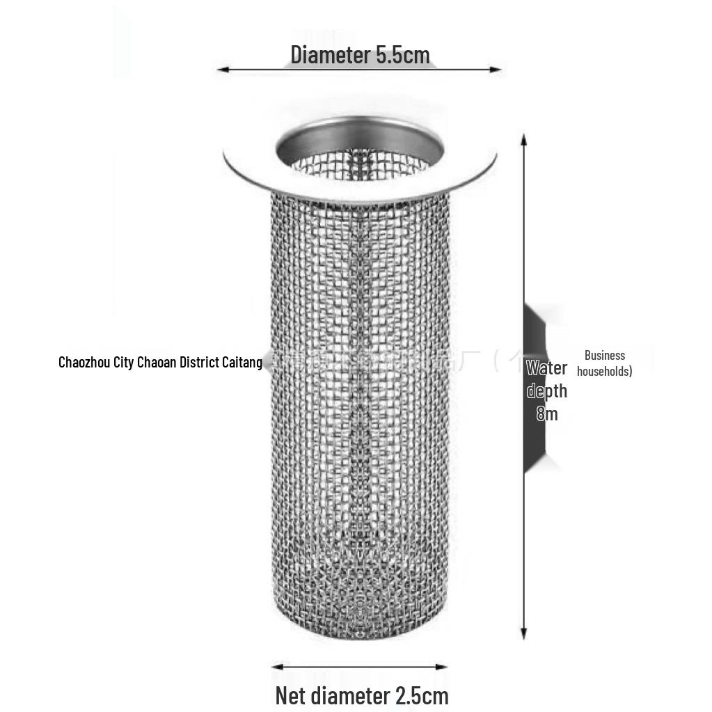 Stainless Steel Kitchen Sink Anti-Clog Filter Screen with Handle for Dishwashing & Vegetable Washing