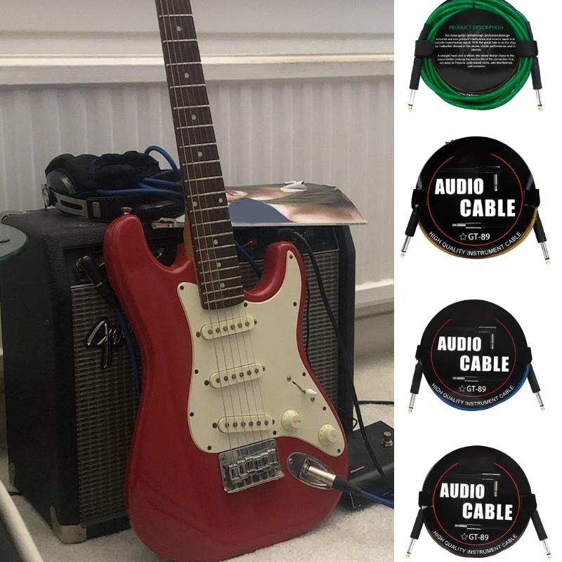 Guitar Lead/Instrument Cable Noiseless Plated 6.35mm Guitar Cable Guitar Keyboard Cord 1/4" Straight To Straight Angle