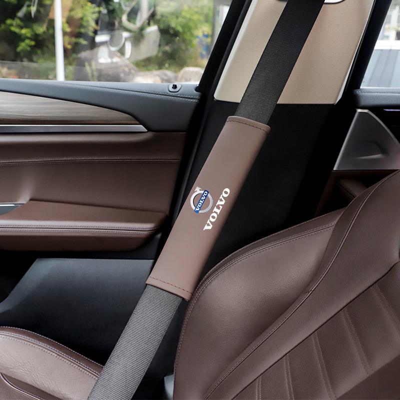 2Pcs PU Leather Seat Belt Shoulder Cover Protection Pad For Volvo XC90 XC60 V50 S60 V70 V60 V40 S90 Olestar AWD XC40 S80 T6 V90