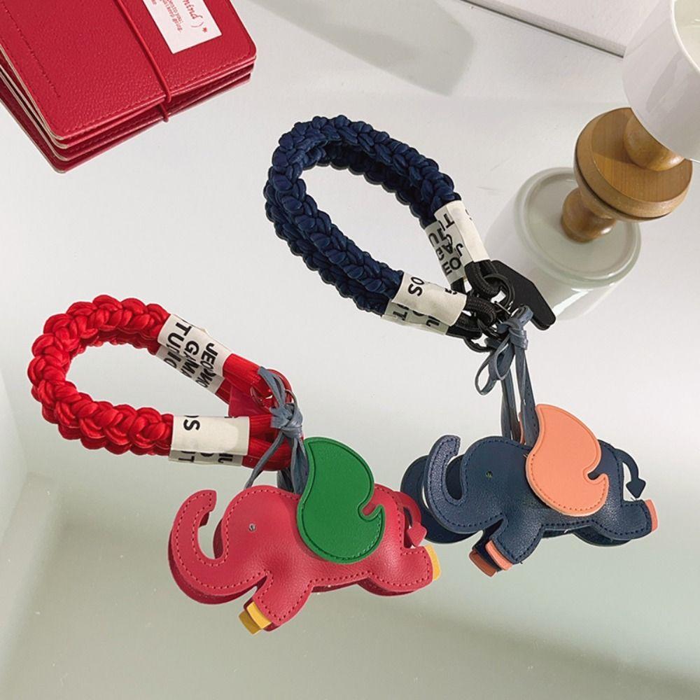 PU Leather Elephant Keychain Flying Wings Bag Charm 2025 New Key Chain Holder  Gift Idea