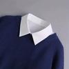 Einheitsgröße Falscher Hemdkragen Eleganter Abnehmbarer Button-Up-Kragen für Lagen-Outfit-Styling Modeaccessoire Ärmelloses Design