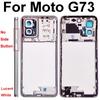 Middle Housing Frame For Motorola Moto G53 G73 Middle Frame Without Lens Frame No Side Button Cover Bezel Panel Flex Cable Parts