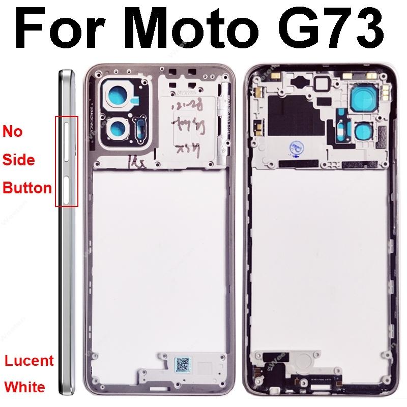 Middle Housing Frame For Motorola Moto G53 G73 Middle Frame Without Lens Frame No Side Button Cover Bezel Panel Flex Cable Parts