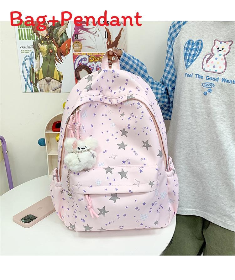 

Forest Style Starry Backpack For School Students With Breathable Oxford Fabric Pink Small