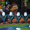 10pcs Plastic Tulip Flower Garden Fence Gardening Landscaping Flower Bed Fence Garden Fence  Yard