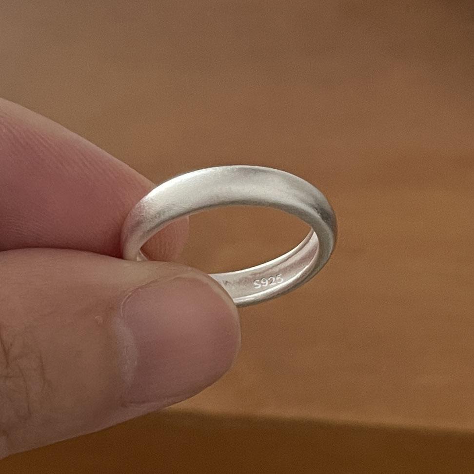 925 Sterling Silver Rings for Women Couple Minimalist Handmade Simple Oval Shape Ring Party Jewelry Gift Prevent Allergy