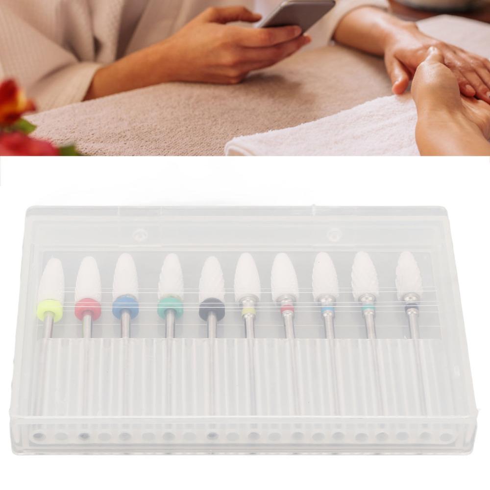 10pcs Multi-purpose For Grinding, Cleaning And Polishing Nail Drill Bits Organizer