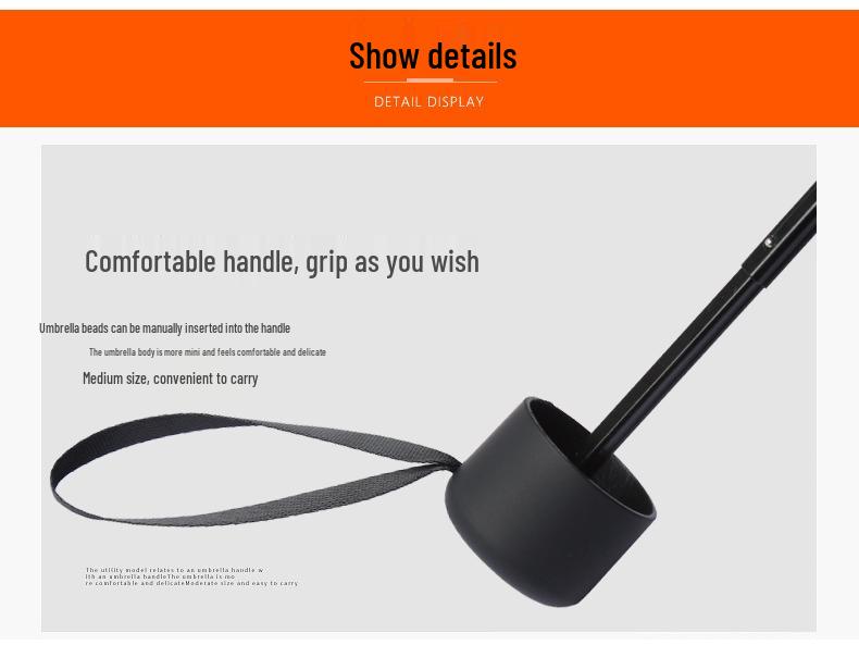 Ultralight Compact Women's Five-Fold Pocket Umbrella with Black Glue Sun Protection