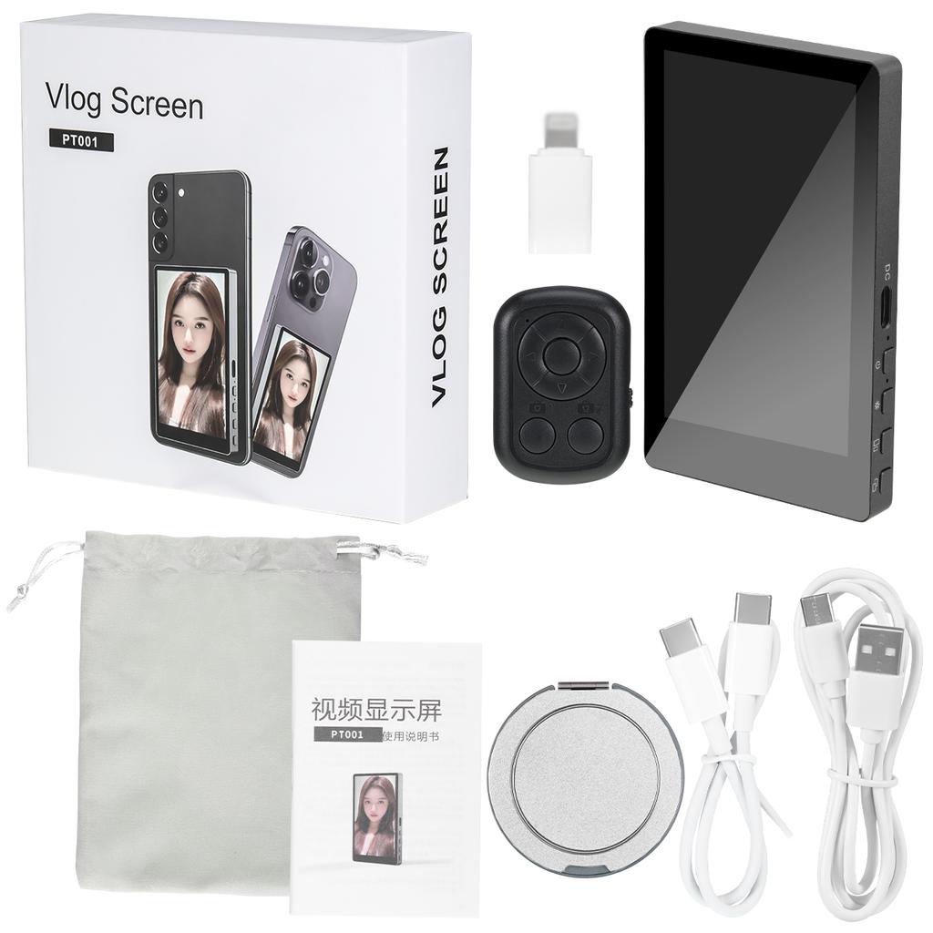 Wireless Selfie Monitor for Iphone Android Live Selfie Monitor Screen with Screen Mirroring Vlog Live Stream Selfie Monitor