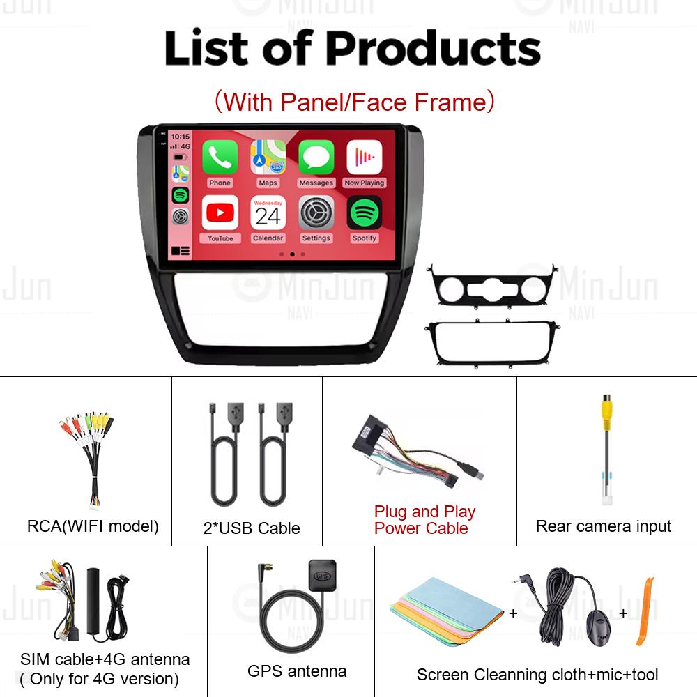 Android 14 Car Radio For Volkswagen VW Sagitar Jetta Bora 2011-2018 Multimidia Video CarPlay 4G++WIFI GPS Navigaion Androidauto