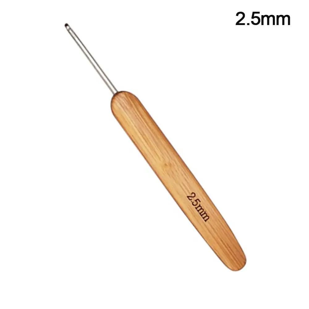 Small Size Crochet Hooks Long Bamboo Wooden Crochet Knitting Needles Crocheting Needles Yarn Weave Handle DIY Sewing Accessories